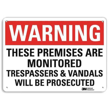 Warning Sign, 10 In H, 14 In W, Plastic, Horizontal Rectangle, English, U6-1233-NP_14X10