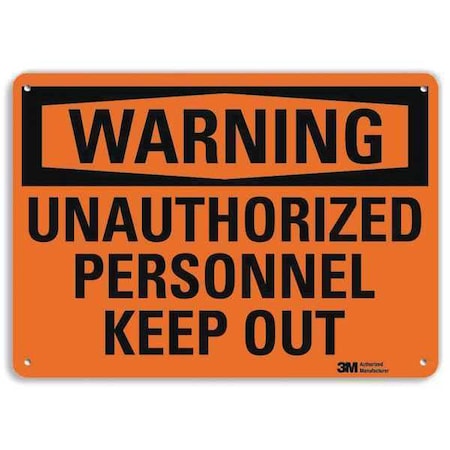 Security Sign, 7 In H, 10 In W, Plastic, Vertical Rectangle, English, U6-1258-NP_10X7
