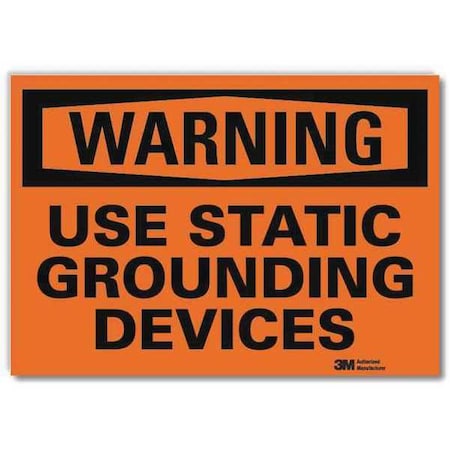 Warning Sign,Static Devices,10 In W,Text