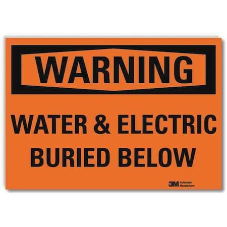 Warning Sign,Electric Buried Below,14inW