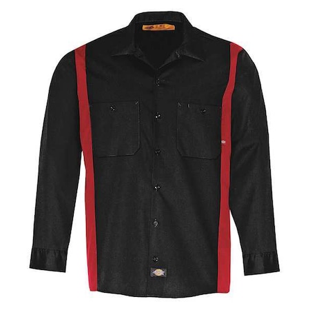 Work Shirt,Long Sleeve,Black Red,3XLT