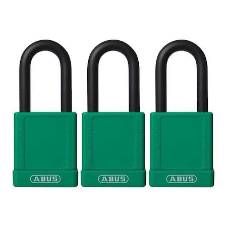 Lockout Padlock,KA,Green,1-3/4H,PK3