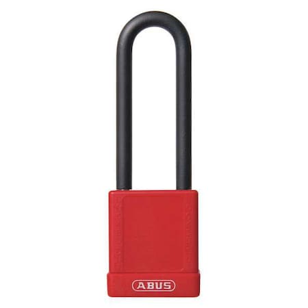 Lockout Padlock, KD, Red, 1-3/4H, Shackle Dia.: 1/4 In