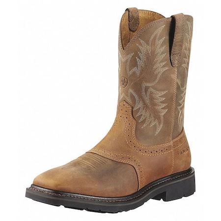 Size 9EE Men's Western Boot Steel Work Boot, Aged Bark