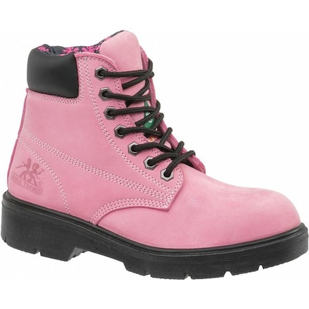 Size 5 Women's 6 In Work Boot Steel Work Boot, Pink