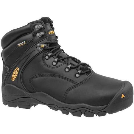 Size 7-1/2 EE Men's 6 In Work Boot Steel Work Boot, Black