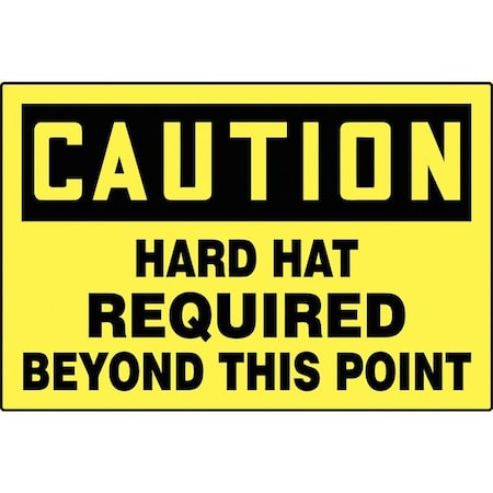 Caution Sign,Hard Hat Required,24 X36 In
