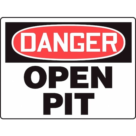 Danger Sign, 24 H, 36 W, Plastic, Rectangle, English, MCSP083VP