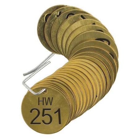 Number Tag,Brass,Series HW 251-275,PK25