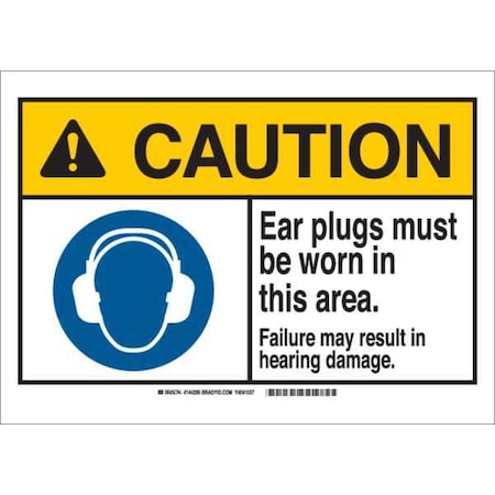Caution Sign,10W,Plastic,Ear Plugs