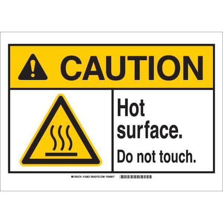 Caution Sign, 7 In H, 10 In W, Polyester, Rectangle, English, 143817