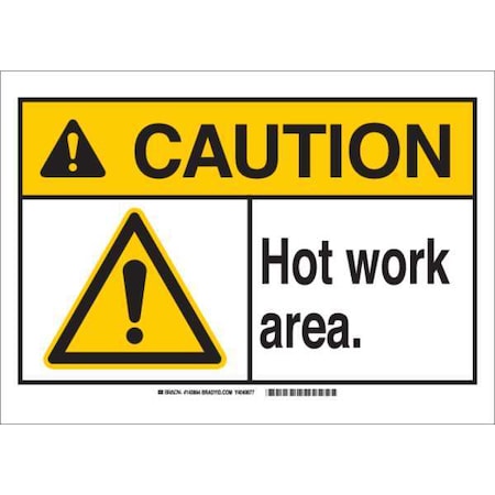Caution Sign, 10 In H, 14 In W, Polyester, Rectangle, English, 143864