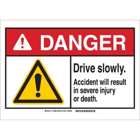 Danger Sign, 7 H, 10 W, Aluminum, Rectangle, English, 143883