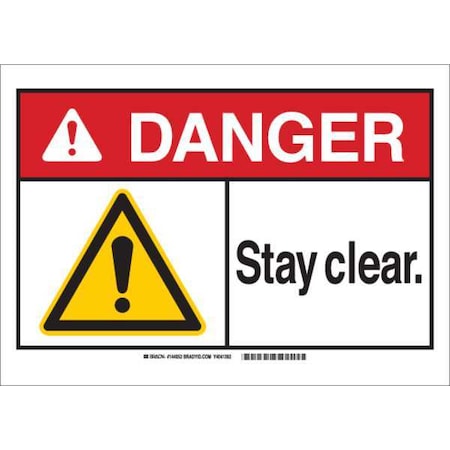 Danger Sign,Stay Clear,B-401,10W, 144053