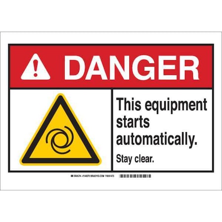 Danger Sign, 10 In Height, 14 In Width, Plastic, Rectangle, English