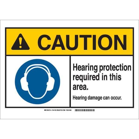 Caution Sign,10W,Self-Stick,Hearing