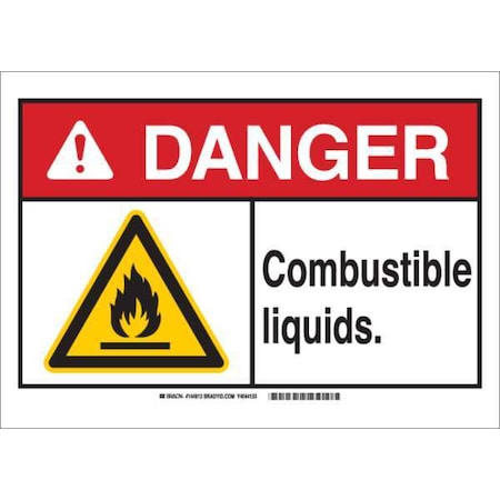 Danger Sign, 10 In H, 14 In W, Polyester, Rectangle, English, 144912