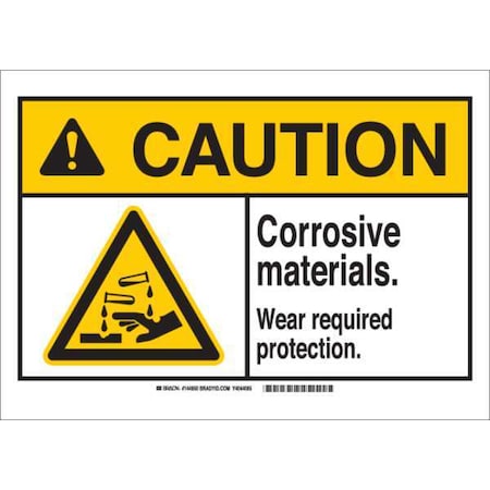 Caution Sign,10HX14W,Corrosive