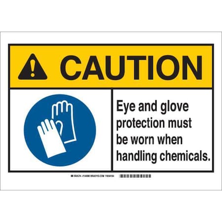 Caution Sign,10W,Self-Stick,Eye Glove