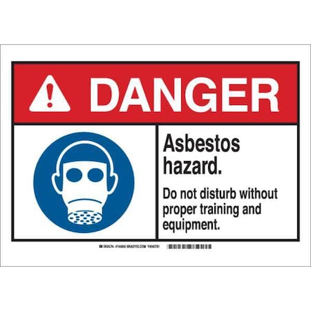Danger Sign, 10 In H, 14 In W, Polyester, Rectangle, English, 144845