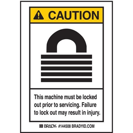 Caution Sign, 5 In Height, 3 1/2 In Width, Polyester, Rectangle, English