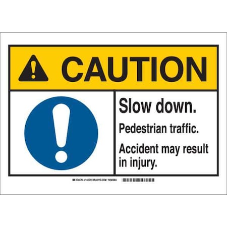 Caution Sign, 10 Height, 7 In Width, Aluminum, Rectangle, English