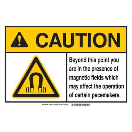 Caution Sign, 7 In H, 10 In W, Aluminum, Rectangle,144530