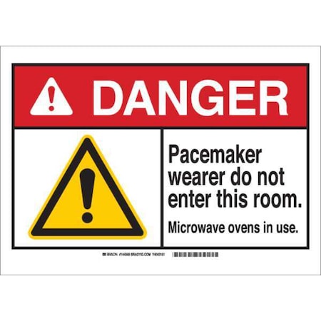 Danger Sign, 7 In H, 10 In W, Plastic, Rectangle,144570