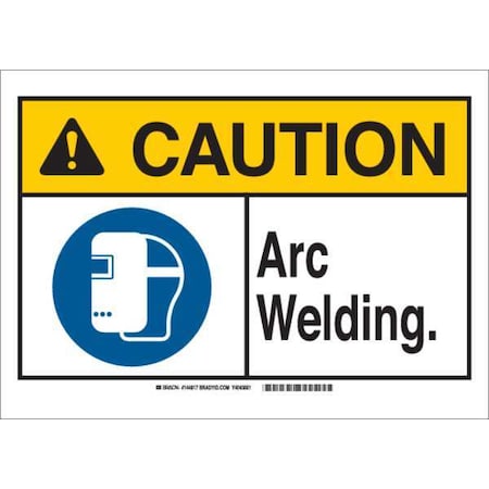 Caution Sign, 7 In Height, 10 In Width, Plastic, Rectangle, English