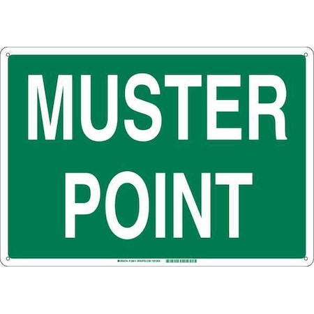 Emergency Sign,14Hx20W,Muster Point