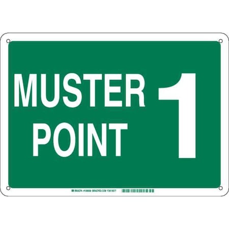 Emergency Sign,Fiberglass,Muster Point 1