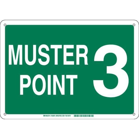 Emergency Sign,14Hx20W,Muster Point 3
