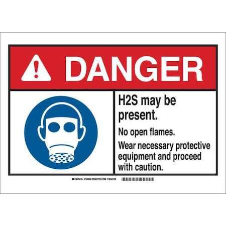 Danger Sign,H2S May Present,B-555,7H