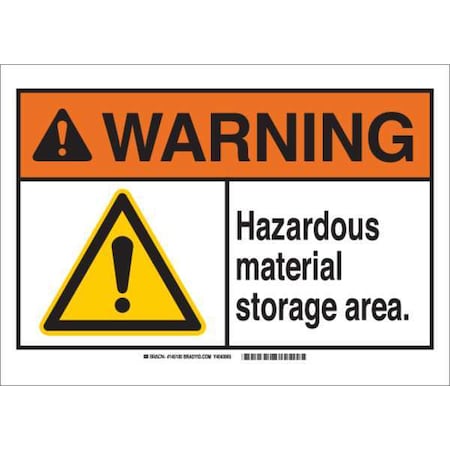 Warning Sign, 10 In H, 14 In W, Polyester, Rectangle, English, 145100