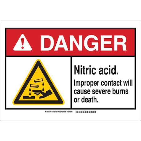 Danger Sign, 7 In H, 10 In W, Polyester, Rectangle, English, 145188