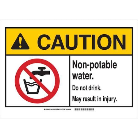 Caution Sign,14W,Plastic,Non-Potable, 145204