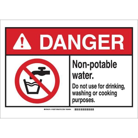 Danger Sign,NonPotable Water,B-401,10inH, 145209