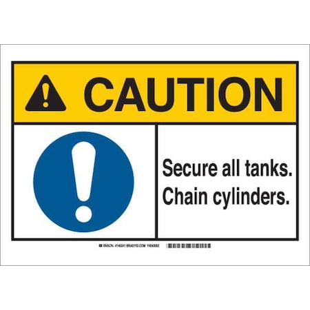 Caution Sign, 7 In H, 10 In W, Polyester, Rectangle, English, 145240