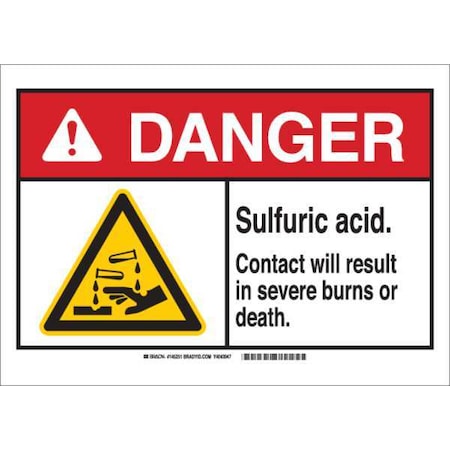 Danger Sign, 10 In H, 14 In W, Plastic, Rectangle, English, 145255