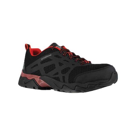Athletic Work Shoes,Black/Red,7-1/2W,PR