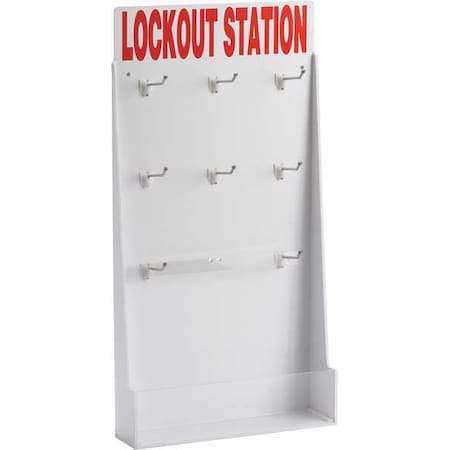 Lockout Station,Unfilled,Red/White,12inH