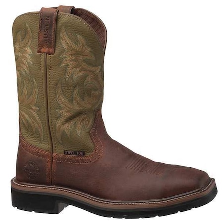 Size 9-1/2 Men's Western Boot Steel Western Boot, Brown