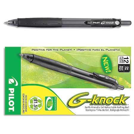 Roller Ball Pen, Medium 0.7 Mm, Black PK12