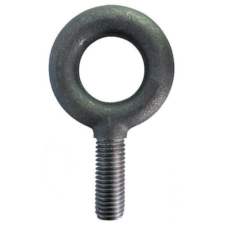 Eye Bolt Without Shoulder, 1/4-20, 1 In Shank, 3/4 In ID, Steel, Plain