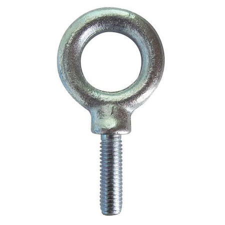 Machinery Eye Bolt With Shoulder, 1/2-13, 1-1/2 In Shank, 1-3/16 In ID, Steel, Zinc Plated