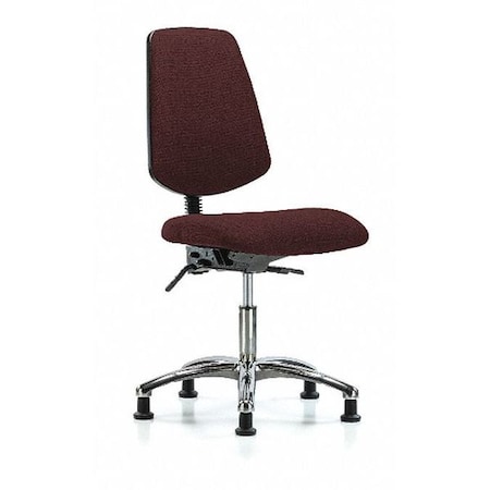 Desk Chair, Fabric, 19 To 24 Height, No Arms, Burgundy