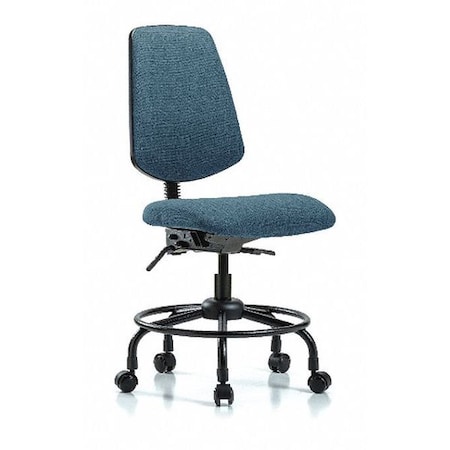 Desk Chair, Fabric, 21 To 26 Height, No Arms, Blue