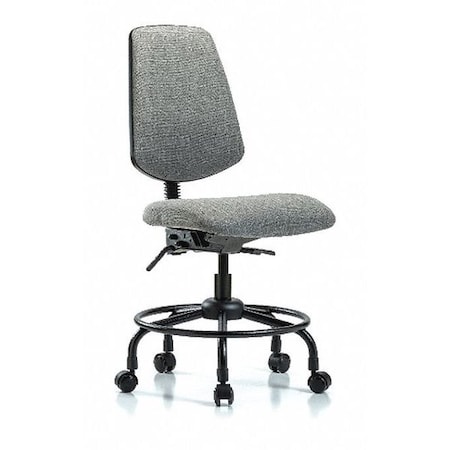 Desk Chair, Fabric, 21 To 26 Height, No Arms, Grey