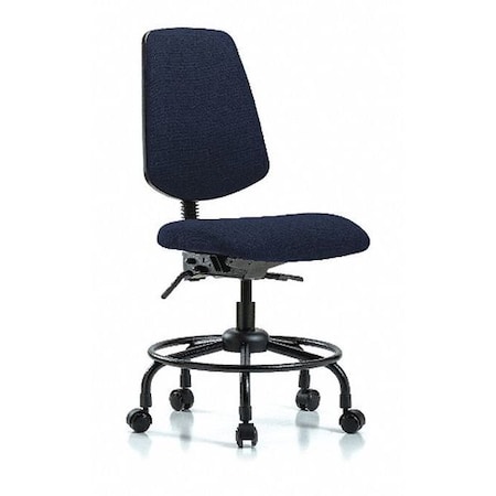 Desk Chair, Fabric, 21 To 26 Height, No Arms, Dark Blue