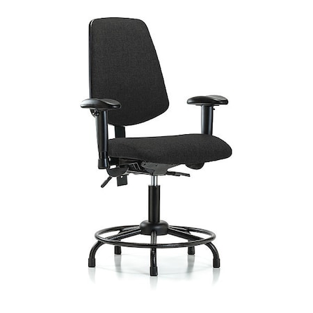 Desk Chair, Fabric, 19 To 24 Height, Adjustable Arms, Black